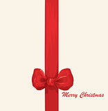 Vector Christmas & New Year's greeting card with a red ribbon 