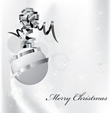 Elegant silver christmas background with balls eps10