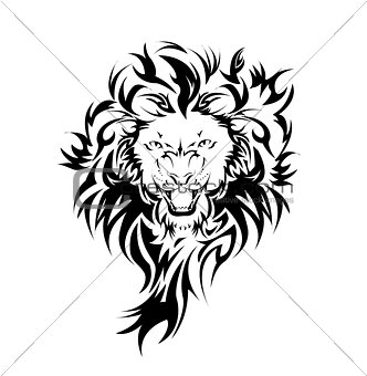 Lion in the form of a tattoo 