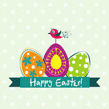 Template Easter greeting card, vector