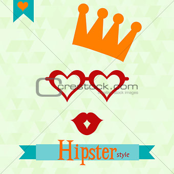 Hipster greeting card, vector