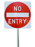 old no entry traffic sign