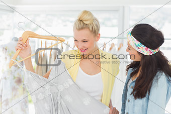 Women shopping in clothes store