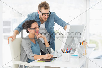 Young design team working at desk