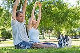 Couple exercising in the park