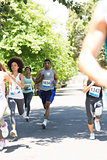 Runners racing in marathon