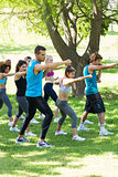 People exercising in the park
