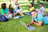 University students studying at campus