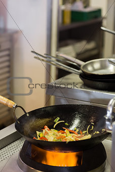 Closeup of food being prepared