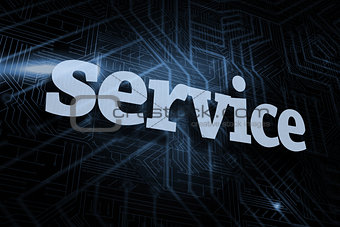 Service against futuristic black and blue background