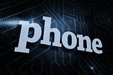Phone against futuristic black and blue background