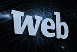Web against futuristic black and blue background