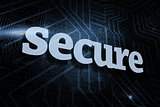 Secure against futuristic black and blue background