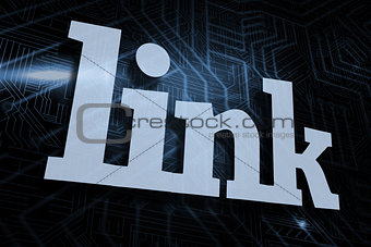 Link against futuristic black and blue background