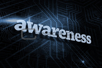 Awareness against futuristic black and blue background