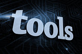 Tools against futuristic black and blue background