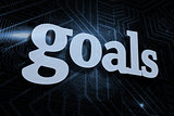 Goals against futuristic black and blue background