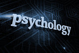 Psychology against futuristic black and blue background