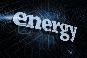 Energy against futuristic black and blue background