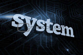 System against futuristic black and blue background