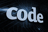Code against futuristic black and blue background