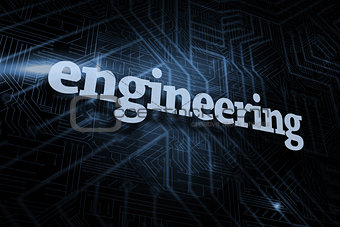 Engineering against futuristic black and blue background