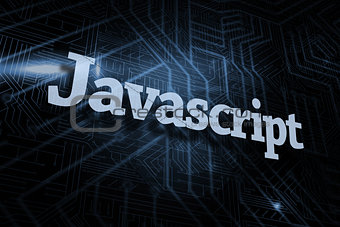 Javascript against futuristic black and blue background