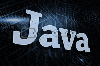 Java against futuristic black and blue background