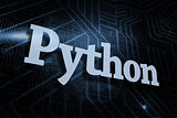 Python against futuristic black and blue background