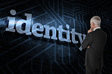 Identity against futuristic black and blue background