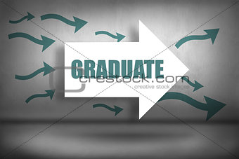 Graduate against arrows pointing
