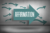 Affirmation against arrows pointing