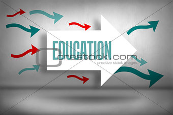 Education against arrows pointing