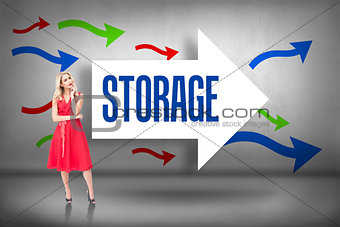 Storage against arrows pointing