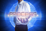 Businessman presenting the word process