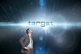 Target against futuristic black background