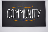 Community written on big blackboard