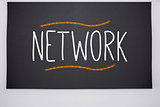 Network written on big blackboard