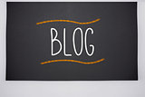 Blog written on big blackboard