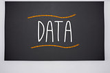 Data written on big blackboard
