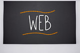 Web written on big blackboard
