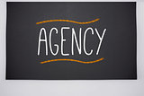 Agency written on big blackboard