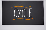 Cycle written on big blackboard
