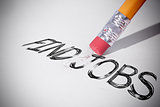 Pencil erasing the word Find jobs