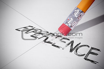 Pencil erasing the word Experience