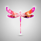 Abstract Trendy Colorful Dragonfly Icon