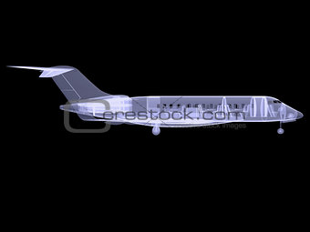 Plane with internal equipment. X-ray image