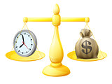 Time money balance scales