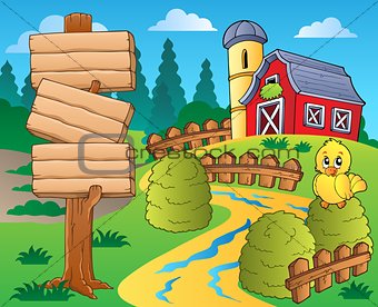 Farm theme with red barn 1