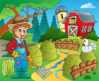 Farm theme with red barn 7